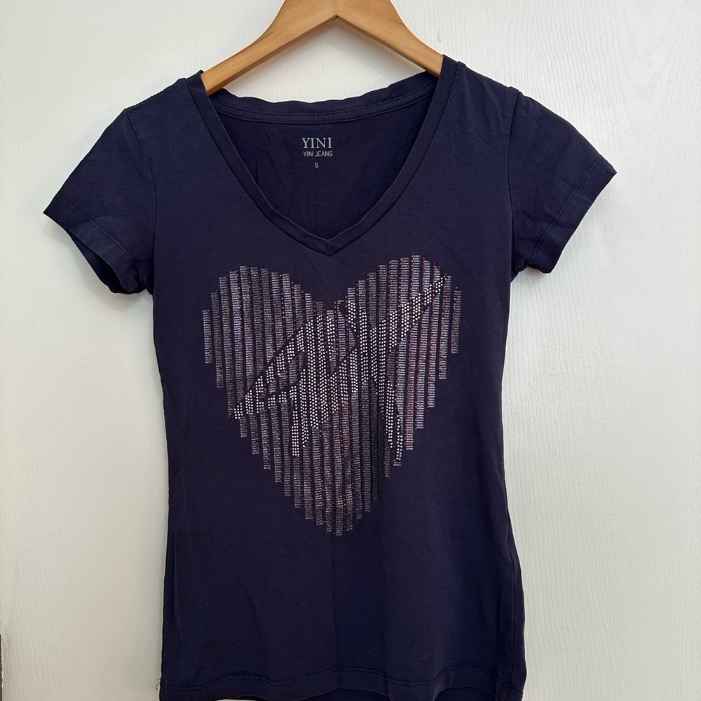 Blue Fitted Graphic Short Sleeve Tee